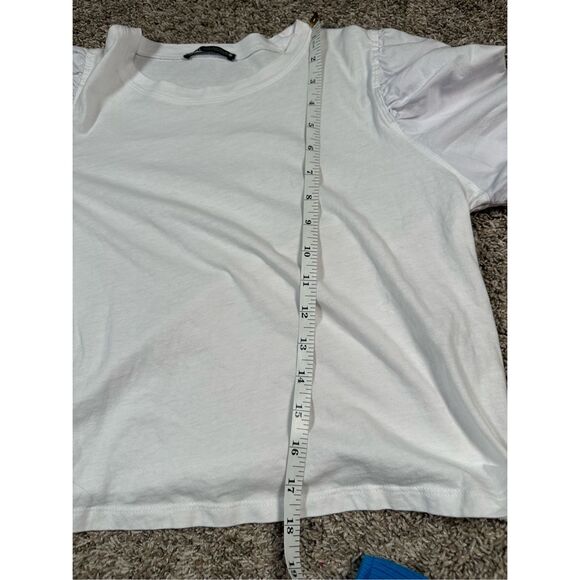 zara puff sleeve crop top blouse bundle cottagecore white and blue women’s S - Picture 12 of 12